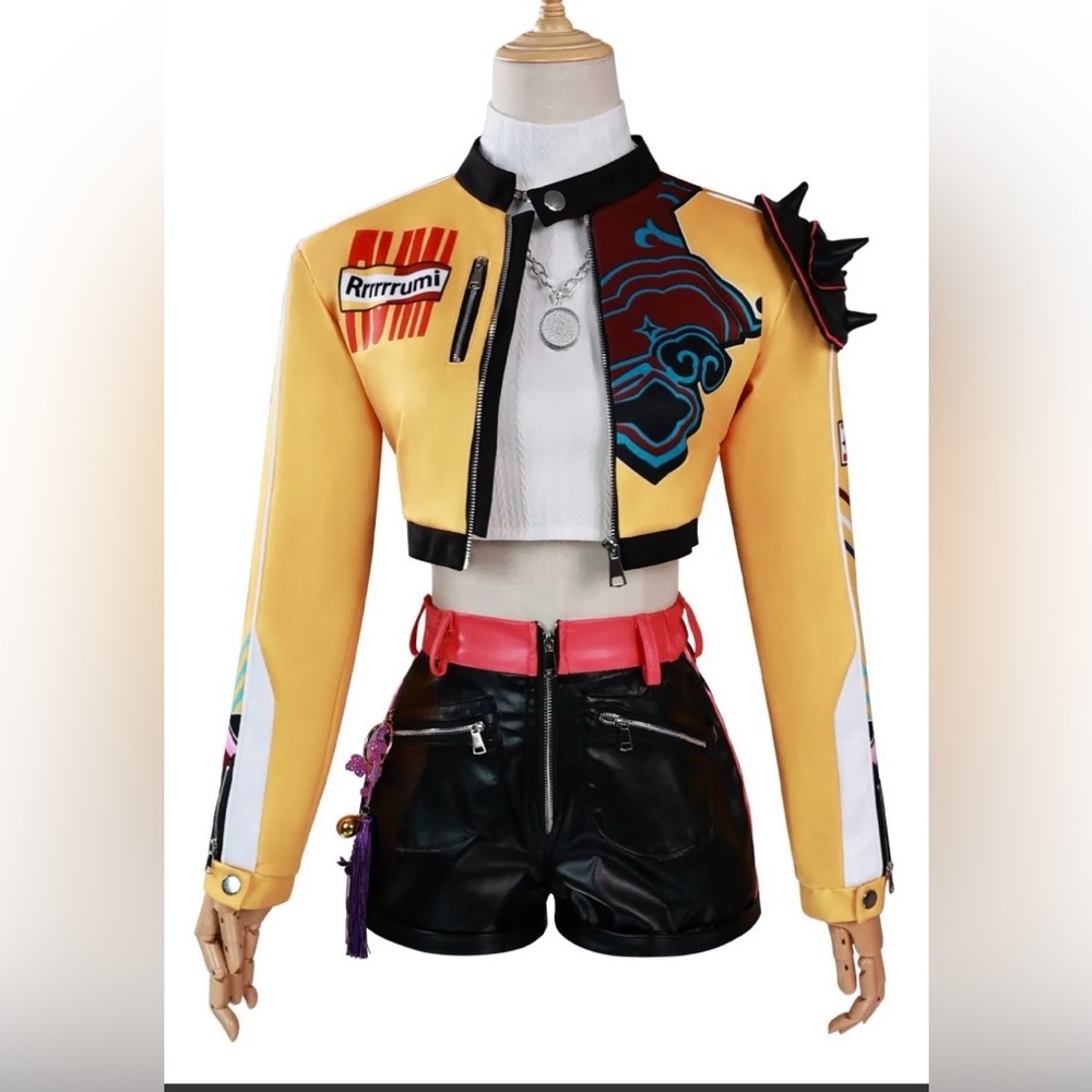 Hallowitch Rumi Costume For Adult Woman with Purple Braided Wig